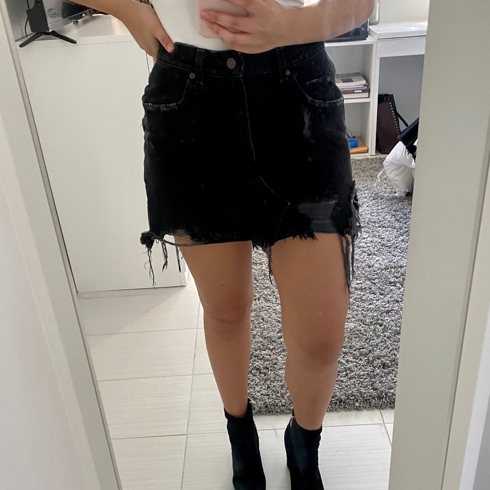 LF Black Denim Skirt Furst of A Kind